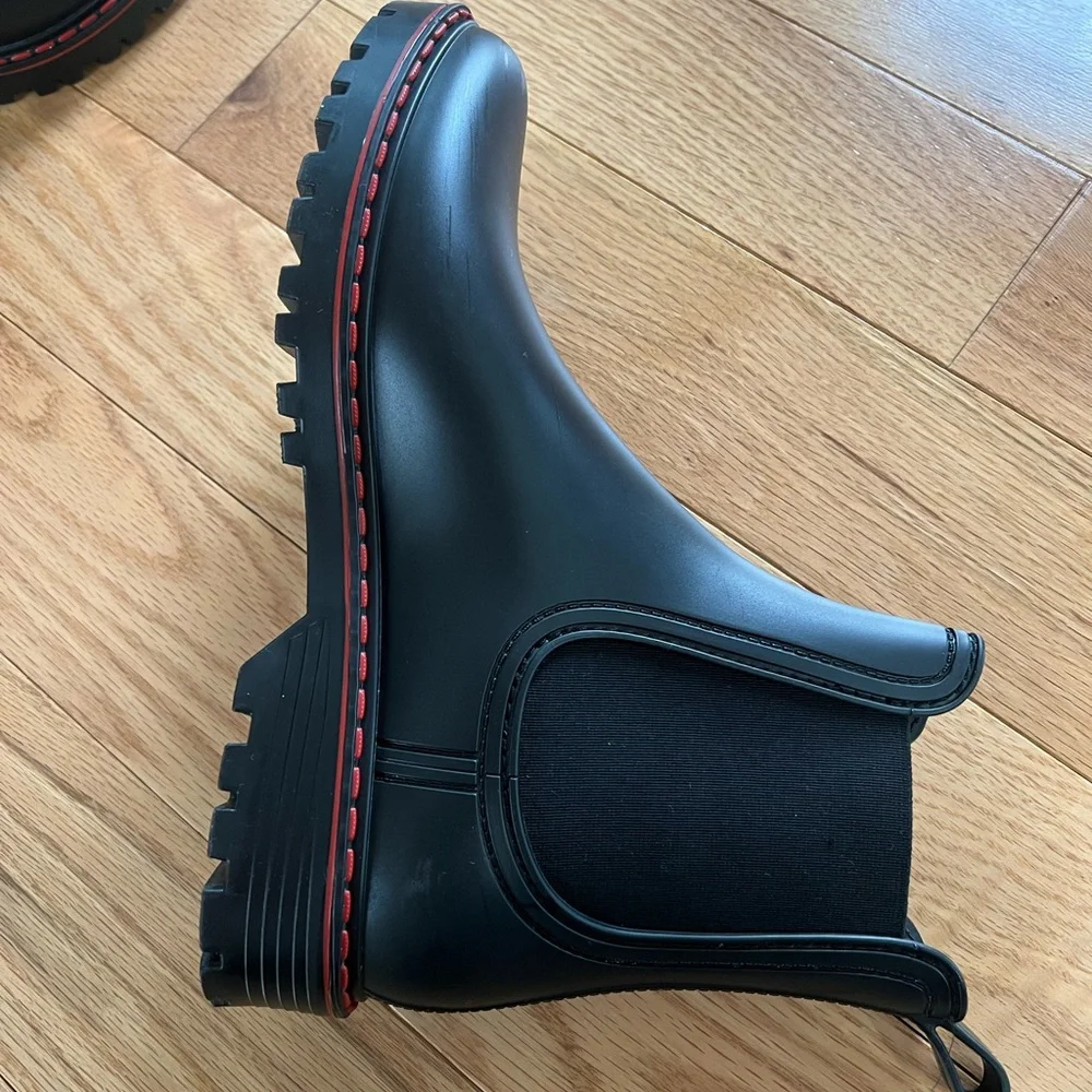 Igor Black Ankle Boots with Red Trim